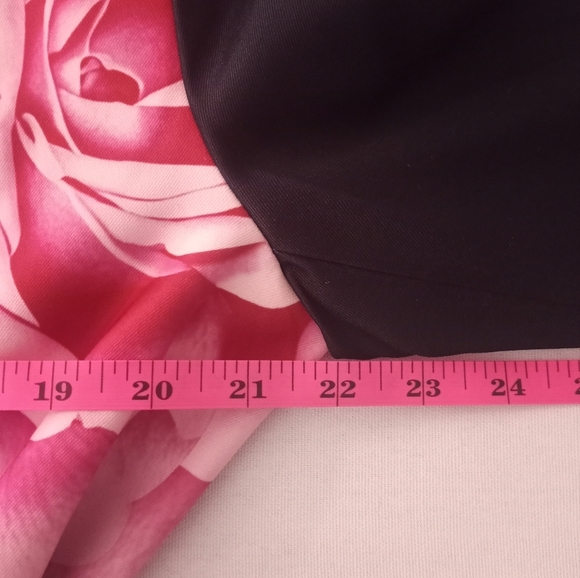 Maraval Silky Black Pink Rose Floral Bohemian Belted Classic Trench Coat Dress M - Picture 9 of 11